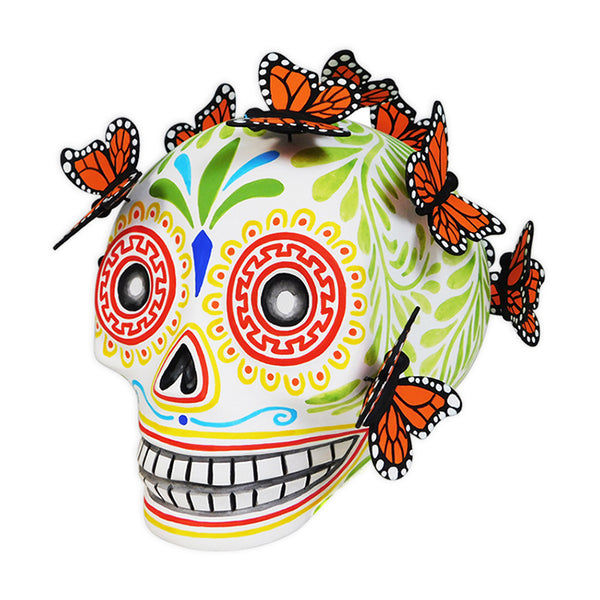 Luis Pablo: Fantastic Monarch Butterflies Skull