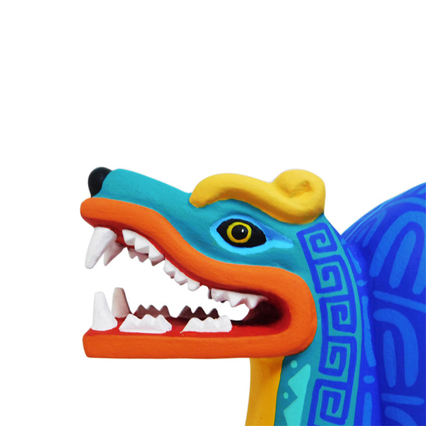 Oaxacan Wood Carving:  Magnificent Double Headed Quetzalcoatl