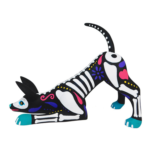 Luis Pablo: Day of the Dead Playful Dog Woodcarving