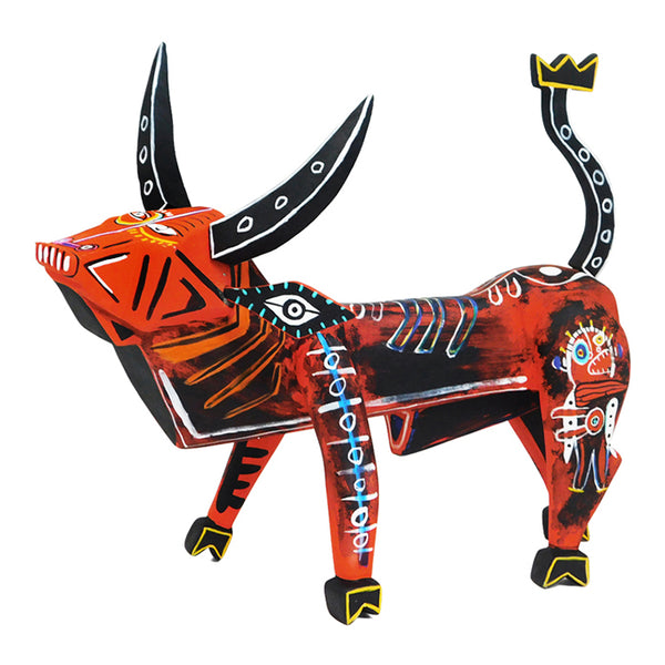 Oaxacan Wood Carving: Basquiat Inspired Bull