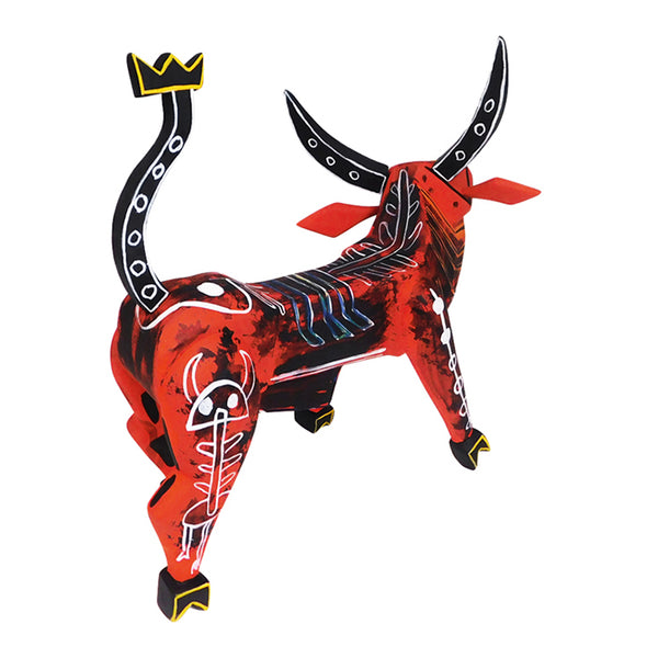 Oaxacan Wood Carving: Basquiat Inspired Bull