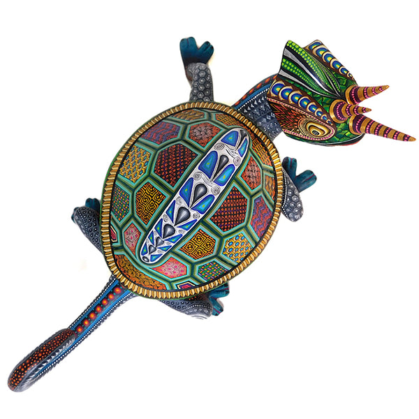 Manuel Cruz: Amazing Desert Fusion. Chameleon, Turtle & Horned Lizard Alebrije Sculpture
