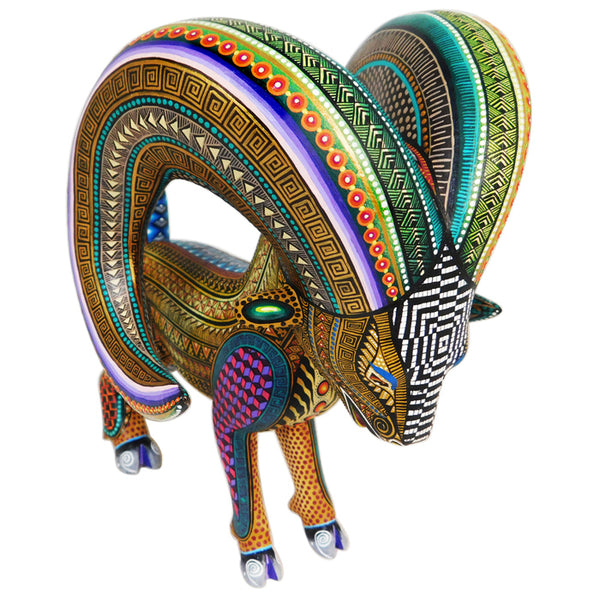 Manuel Cruz: Golden Ram Sculpture Alebrije