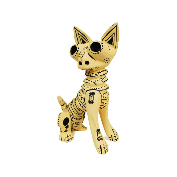 Marcos Hernandez: Little Skeleton Dog Alebrije Sculpture