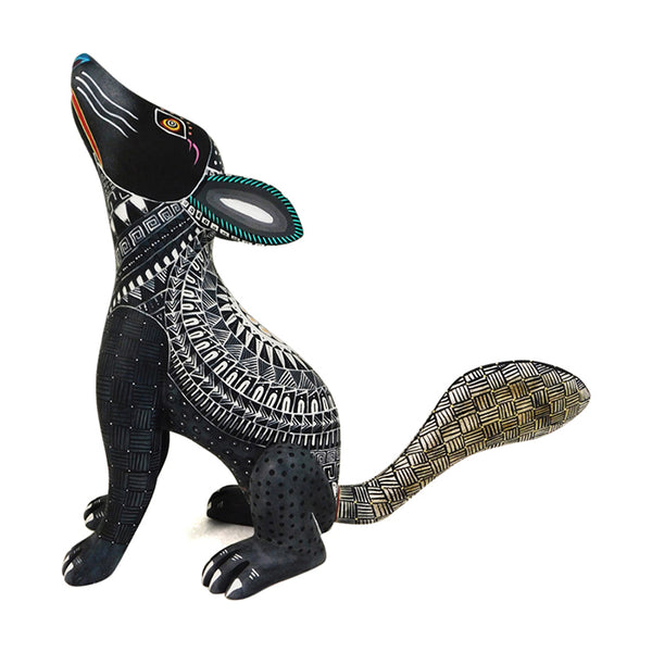 Oaxacan woodcarving howling coyote