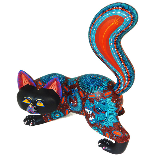 Nicolas Morales: Quetzalcoatl Cat Woodcarving