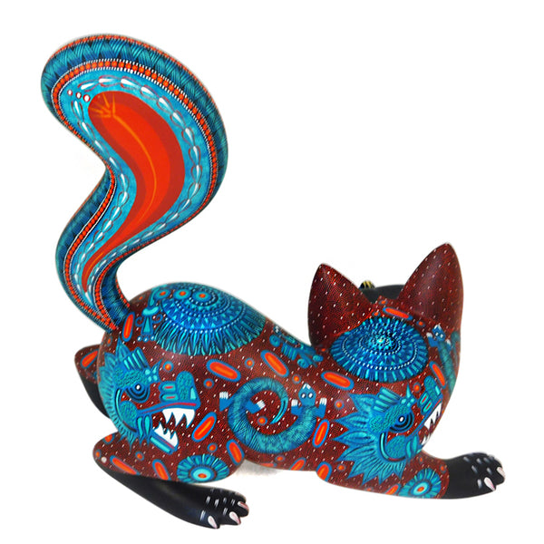 Nicolas Morales: Quetzalcoatl Cat Woodcarving