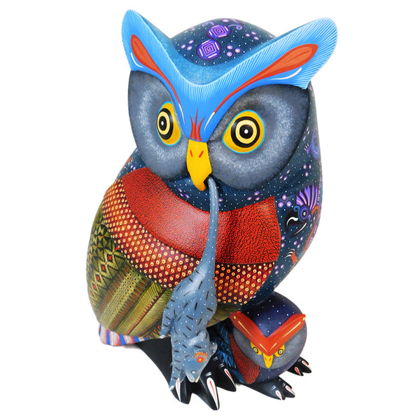 Nicolas Morales: Owl & Baby Woodcarving