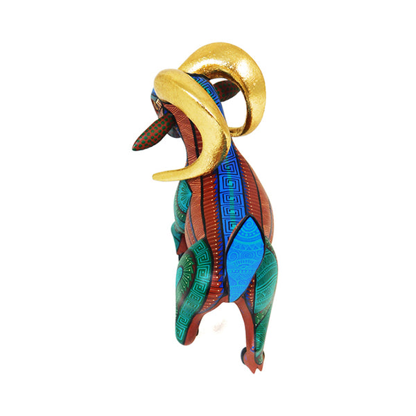 Pedro Carreño: Golden Ram Woodcarving