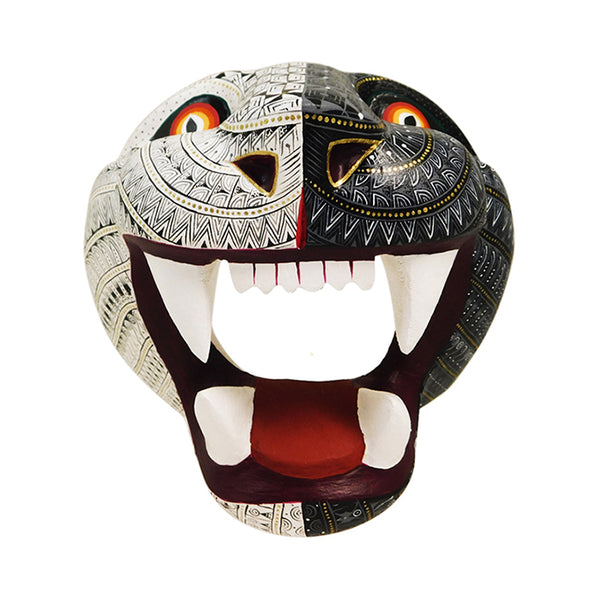 Rocio Fabian: Day & Night Jaguar Mask Woodcarving