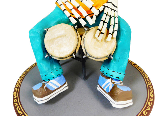 Skeleton Musician with Bongo Drums