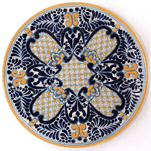 Authentic Talavera Plate Blue Yellow